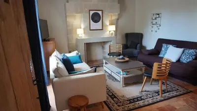 Coin salon dans l'établissement Gîte Apolize