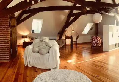 Un ou plusieurs lits dans un hébergement de l'établissement Superbe maison de caractère, de 1 à 9 couchages
