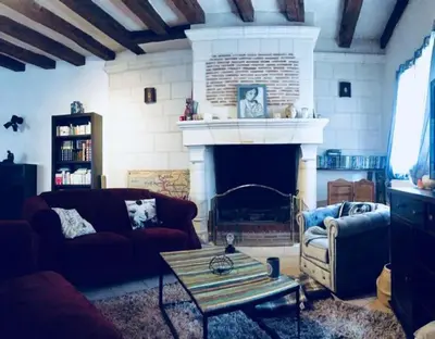Coin salon dans l'établissement Superbe maison de caractère, de 1 à 9 couchages