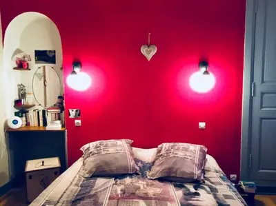 Un ou plusieurs lits dans un hébergement de l'établissement Superbe maison de caractère, de 1 à 9 couchages