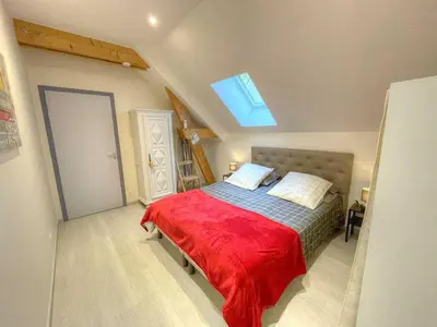 Un ou plusieurs lits dans un hébergement de l'établissement Gîte Moderne avec Climatisation - Val de Loire - FR-1-381-523