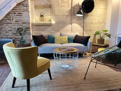 Coin salon dans l'établissement La Scellerie, le charme au cœur de Tours