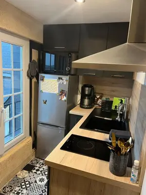 Cuisine ou kitchenette dans l'établissement Appartement dans le Vieux Mans