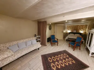 Coin salon dans l'établissement la Villa Mancelle
