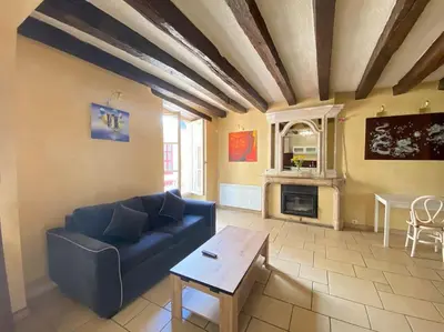 Coin salon dans l'établissement Charmant appartement - centre Cité Plantagenet!!!