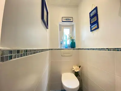 Salle de bains dans l'établissement Charmant appartement - centre Cité Plantagenet!!!