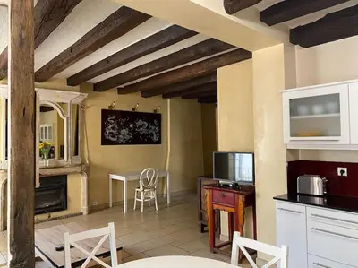 Cuisine ou kitchenette dans l'établissement Charmant appartement - centre Cité Plantagenet!!!