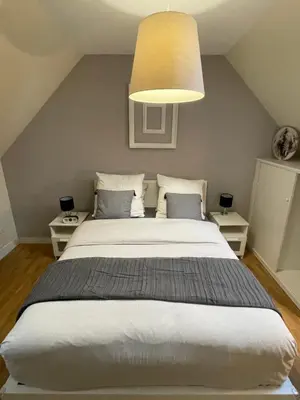 Un ou plusieurs lits dans un hébergement de l'établissement Le Petit Nice Maison semi-troglodyte de charme.