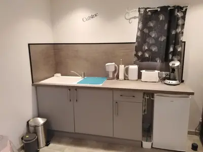 Cuisine ou kitchenette dans l'établissement La Maisonnette de Gallerie