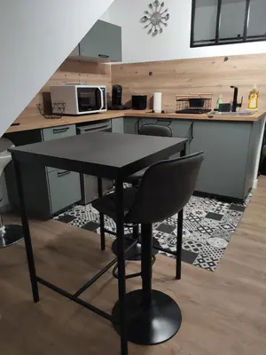 Cuisine ou kitchenette dans l'établissement Très beau studio quartier Cathédrale bord de Loire