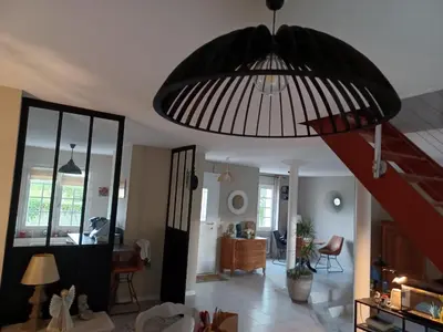 Coin salon dans l'établissement Chambre avec sdb