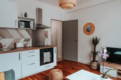 Cuisine ou kitchenette dans l'établissement Le petit rempart - Appt lumineux 2pers au coeur de Blois