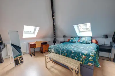 Un ou plusieurs lits dans un hébergement de l'établissement Appartement Confort, Hyper Centre à Tours, Climatisation
