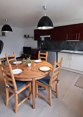 Cuisine ou kitchenette dans l'établissement Gite de la Renne