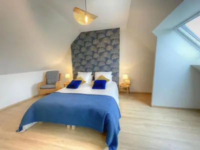 Un ou plusieurs lits dans un hébergement de l'établissement Gîte charmant avec piscine chauffée, proche d'Amboise et des châteaux de la Loire - FR-1-381-524