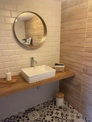 Salle de bains dans l'établissement Gîte La Patouille