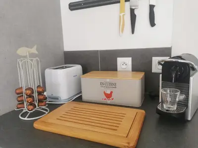 Cuisine ou kitchenette dans l'établissement Le Vaugerin