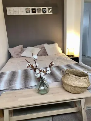 Un ou plusieurs lits dans un hébergement de l'établissement Maison contemporaine en plein cœur de la Touraine