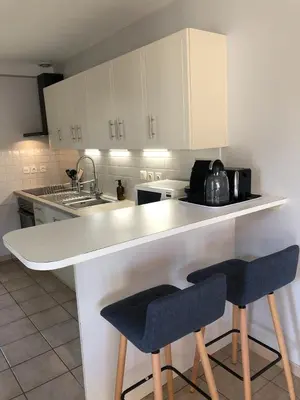 Cuisine ou kitchenette dans l'établissement Maison tourangelle au coeur du vignoble Loire Valley
