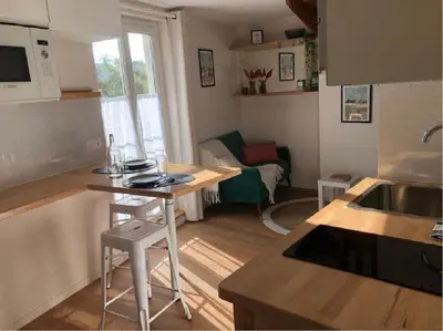 Cuisine ou kitchenette dans l'établissement L'appart des Halles Tours centre