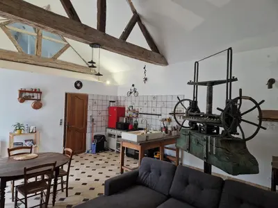 Cuisine ou kitchenette dans l'établissement Le Pressoir