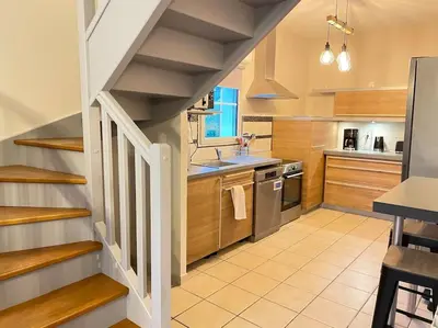 Cuisine ou kitchenette dans l'établissement Havre de paix spa proche Amboise & châteaux de la Loire