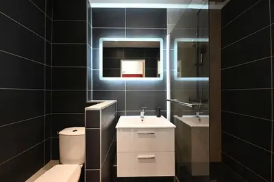 Salle de bains dans l'établissement Studio Moderne à Tours