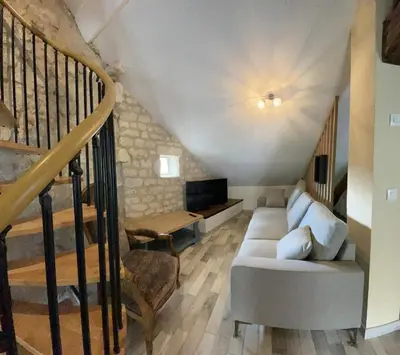 Coin salon dans l'établissement Gite des vieilles pierres