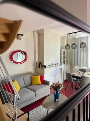 Coin salon dans l'établissement Le Trésor 4 pers à 20 minutes de Beauval