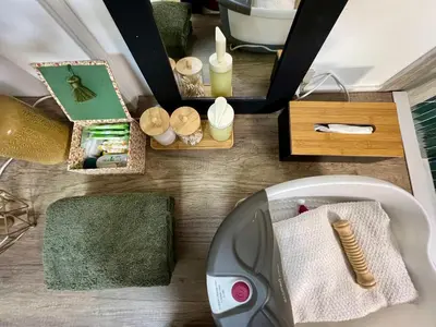 Coin salon dans l'établissement Le Cottage des Chalands