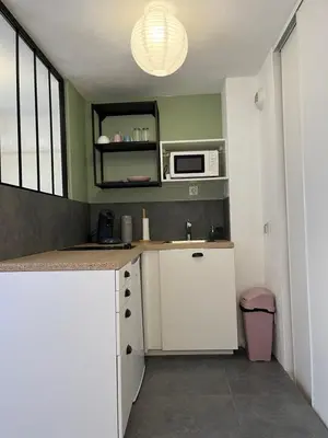 Cuisine ou kitchenette dans l'établissement Petit cocon paisible