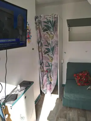 Télévision ou salle de divertissement dans l'établissement hauts des 2 lions -studio