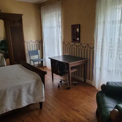 Un ou plusieurs lits dans un hébergement de l'établissement Gite chez Odile maison entiere 6 personnes
