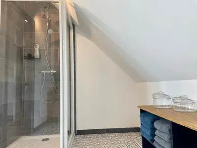 Salle de bains dans l'établissement Le gîte du four à pain
