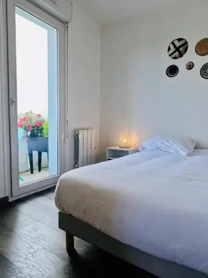Un ou plusieurs lits dans un hébergement de l'établissement Appartement Cosy Joué-Les-Tours