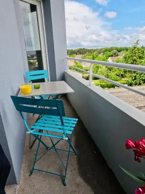 Balcon ou terrasse dans l'établissement Appartement Cosy Joué-Les-Tours