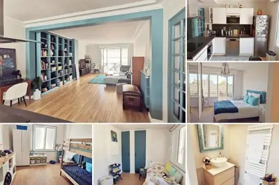 Cuisine ou kitchenette dans l'établissement Grand Appartement Familial, Tours Centre, Parking